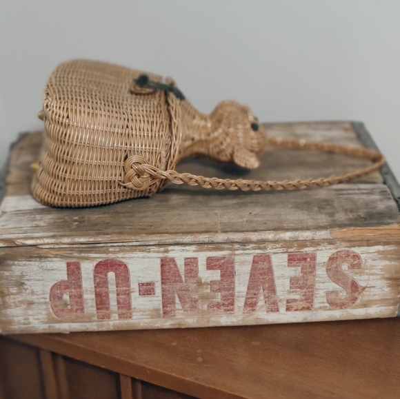 50s epic Monkey wicker purse by Simon authentic vintage RARE 1950s mid century - Picture 5 of 14